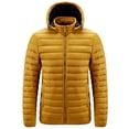 thumbnail image 4 of hoksml Men's Detachable Hood Puffer Jacket with Slash Pockets Solid Color Zip-Front Quilted Coat for Winter Warmth, 4 of 4