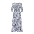 thumbnail image 4 of Robe à Manches Longues Femme Mode Manches Trois Quarts Col Rond Poche Imprimée Robe Longue pour Dames Robe d'Été à Manches Longues Robe d'Été Ample pour Femmes Robe Longue d'Été pour Femmes, 4 of 6