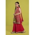 thumbnail image 3 of Dweep Sara Eid Ramadan Special Pink Organza Summer Girls Suit Set with Dhaka Sharara, Dupatta 10-11Y, 3 of 3