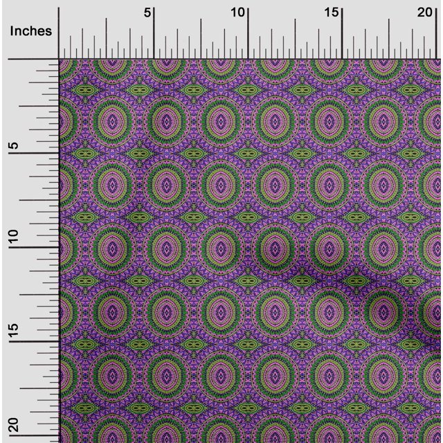oneOone Cotton Silk Fabric Floral Mandala Block Print Fabric By The Yard 42 Inch Wide
