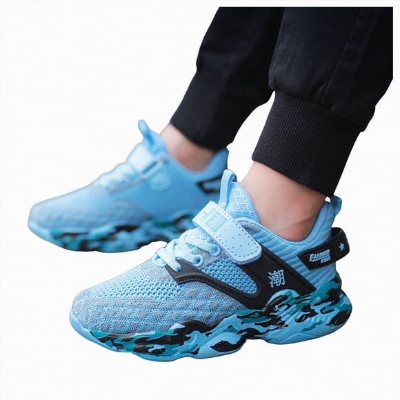 Ymyiu Kids Shoes Baby Boy Girl Shoes Infant & Toddler Walking Shoes High Top with Upper Anti Collision Non-Slip Design Elastic Breathable for Indoor Outdoor Size 5(Sky Blue, Big Kids 5)