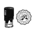 thumbnail image 1 of Printtoo Custom Round Rose Monogram Address Return Personalized Self Inking Rubber Stamp Gift Idea-Black, 1 of 1