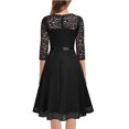 thumbnail image 3 of Robes pour Femmes 2023 Mode Femme Uni Dentelle Manches 3/4 Corset Évasée Col en V Robe de Soirée Robes de Soirée pour Femmes Élégante Chic en Liquidation, 3 of 5