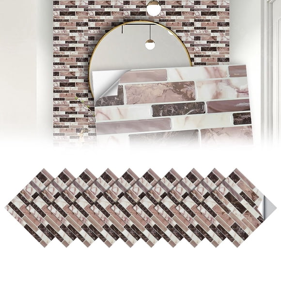 KEINXS Peel And Stick Backsplash 10 Sheet Wall Tiles Back Splashes Backsplash Tile For Kitchen Wall Peel And Stick Backsplash Tile For Bathroom Fireplace