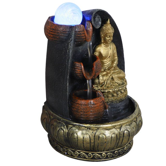 Strong And Durable Desktop Fountain, Tabletop Fountain, Lightweight And Unique Buddha Decoration Landscape Decoration For Home Desktop 1141 US Plug 110V