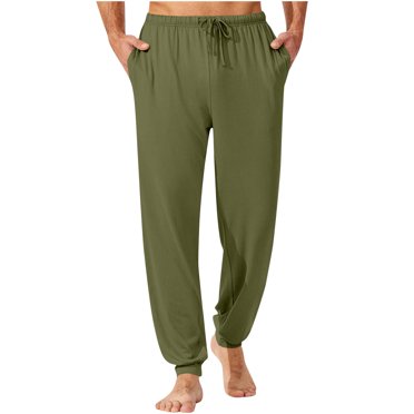 Plebaso Pantalon de Jogging pour Homme, Pantalon de Sommeil Confortable et Doux, Pantalon de Pyjama, Tenue d'Intérieur avec Cordon de Serrage et Poches