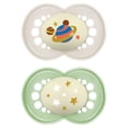 thumbnail image 3 of MAM Night Silicone Pacifier 6+ Months, Glow in the Dark, Assorted Colours, 2 PACK, 3 of 10