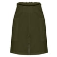 thumbnail image 4 of Soki Wide-leg Shorts for Women Summer Solid Color Elastic Waist Pockets Loose Shorts, 4 of 5