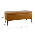 thumbnail image 4 of HomePop Banc de Rangement Moderne Grand de 18,5 Pouces en Similicuir avec Pattes en Métal, Brun, 4 of 12