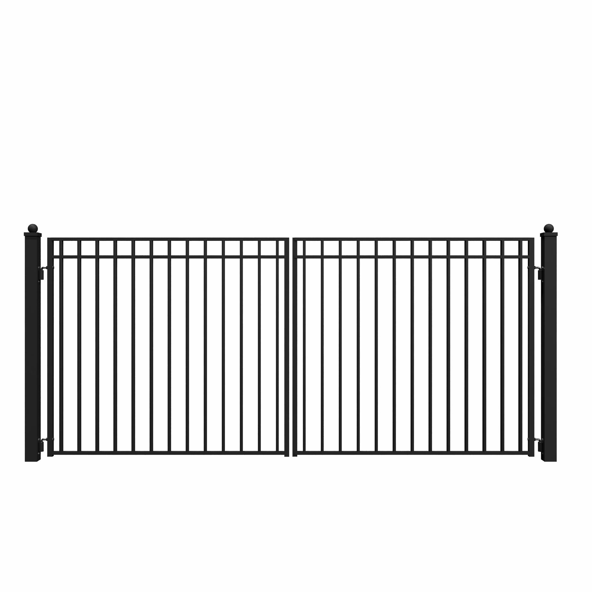 ALEKO Madrid Style Steel 14 x 6 ft Dual Black Driveway Gate