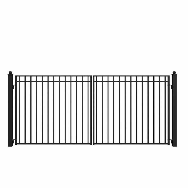 ALEKO Madrid Style Steel 14 x 6 ft Dual Black Driveway Gate
