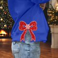 thumbnail image 5 of Chandails en Molleton de Noël pour Femmes avec Nœud Latéral Appliqué Chandail en Molleton Oversize Chandails en Molleton Col Rond Manches Longues Chandail Top Chandail en Molleton Sans Capuche pour Femmes, 5 of 5