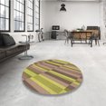 thumbnail image 4 of Ahgly Company Tapis d'Intérieur Ronds Transitionnels Bruns Lavables à la Machine, 7 Pieds Rond, 4 of 7