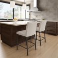 thumbnail image 2 of Amisco Perry Plus 26" Faux Leather Counter Stool in Cream/Dark Brown, 2 of 9