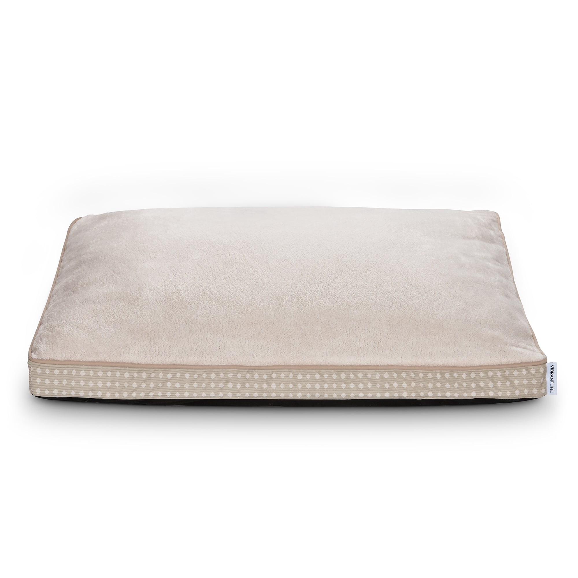 Vibrant Life Deluxe Gusset Pet Bed, Tan Diamond
