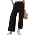 thumbnail image 1 of LSLJS Women Loose Casual Comfortable Solid Color Straight Leg Wide Leg Pants Womens Work Pants, 1 of 9