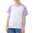 thumbnail image 3 of Feancey Garçon T-Shirts en Coton Été Raglan Manches Courtes Col Rond Hauts Doux Décontractés T-Shirt pour Enfants Couleur Unie T-Shirts Mignons Ventes à Durée Limitée Aujourd'hui Violet 11 Ans, 3 of 10