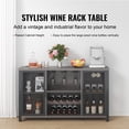 thumbnail image 2 of KFFKFF 47 Inch Commercial Bar Storage, Beverage Stand for Spirits & Glassware, Dining Room Storage Unit with Wine Holder, Independent Rustic Wooden Beverage Cabinet, 2 of 8