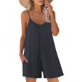 thumbnail image 1 of ORUYROP SNUGWIND Femmes Casual Bretelles Sans Manches Amples Combinaisons Réglables Shorts Stretch Romper avec Poches, 1 of 4