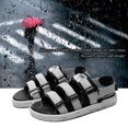 thumbnail image 3 of Tignapoo Unisex Grey Rubber Sandals with Adjustable Straps, Lightweight & Non-Slip, Ideal for Beach, Camping, and Hiking, Available in Sizes 35-46, White Sole Design., 3 of 6