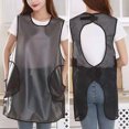 thumbnail image 3 of Hicess Apron Fastener Tape Fixation Back Mesh Design Waterproof Oilproof Leak-proof Breathable Sleeveless Apron Home Supply, 3 of 8