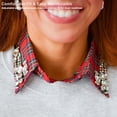 thumbnail image 3 of Red Christmas Plaid Rhinestone Detachable Collar, Women False Shirt Dickey Collar Fake Half Shirt, 3 of 8