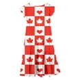thumbnail image 5 of Robes pour Petites Filles Enfant Tout-Petits Filles Fête du Canada Feuille d'Érable Drapeau Imprimé Manches Volantées Robe Florale Robes pour Bébé Rouge 14 Ans-15 Ans, 5 of 5