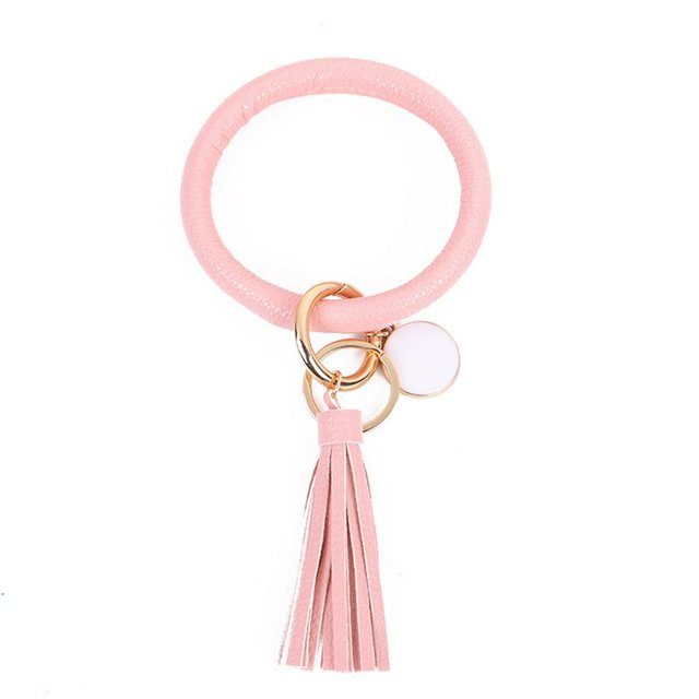 PU Leather Bracelet Keychain Fashion Tassel Pendant Bracelet Key Ring