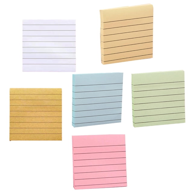 Jierger 3x3 Inch Lined Sticky Notes, 100 Sheets Self-Stick Notepads for School, Office, Home Desk, Graduation Party Planning, Notebook Marking, Easy to Post Accessories