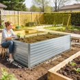 thumbnail image 3 of Outsunny Galvanized Raised Garden Bed, 8' x 4' x 2' Planter Box, Silver, 3 of 10