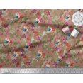 thumbnail image 3 of Soimoi Poly Georgette Fabric Fox,Leaves & Floral Clip Art Decor Fabric Printed Yard 42 Inch Wide, 3 of 3