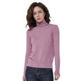 thumbnail image 1 of Women's Wool Seamless Turtleneck Knitted Pullover Sweater Long Sleeve First Line Tops, 1 of 4