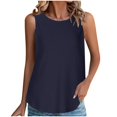 thumbnail image 2 of LSLJS Fashion Women's Spring/summer Casual Round Neck Sleeveless Tank Top Blouse, Womens Tank Tops, 2 of 7