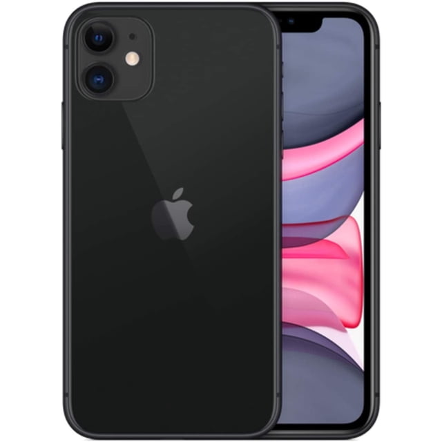 Pre-Owned Apple iPhone 11 64GB Unlocked (Good) in black, featuring a 6.1-inch Liquid Retina display and dual-camera system for 4K video, Night mode, and portrait photography. Powered by the A13 Bionic chip for gaming, AR, and photography. Professionally inspected and cleaned, with minor micro-scratches visible only at close range. Water-resistant up to 2 meters for 30 minutes.