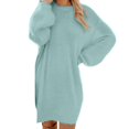 thumbnail image 1 of Dvkptbk Robes pour Femmes Mode Manches Longues Mi-Mollet Midi Longues Robes Décontractées Col Rond Amples Robes en Peluche, 1 of 6