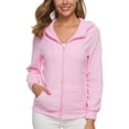 thumbnail image 1 of Innerwin Cardigans à Manches Longues pour Femmes Sweat à Capuche Automne Fermeture Éclair avant Rose 2TG, 1 of 8
