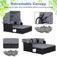 thumbnail image 2 of Gymax Rattan Daybed Lounge with Retractable Canopy, Gray, 2 of 4