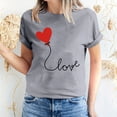 thumbnail image 1 of Meichang Hauts pour Femmes Valentines Day Chemises de Fête Col Rond Hauts T-Shirts à Imprimé Cœur d'Amour Manches Courtes Jolis T-Shirts Blouses en Liquidation, 1 of 5
