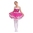 thumbnail image 1 of Hansber Robe Tutu de Danse pour Filles Enfants Paillettes Jazz Fête Robe de Danse Costume de Performance sur Scène Rose Vif 8, 1 of 7