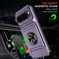 thumbnail image 2 of ShieldPlus for Google Pixel 9 Phone Case with Finger Ring Holder Kickstand, Heavy Duty Shockproof Rugged Protective Case for Pixel 9 Pro 6.3 Inch, Working with Magnetic Car Phone Mount,Purple, 2 of 7