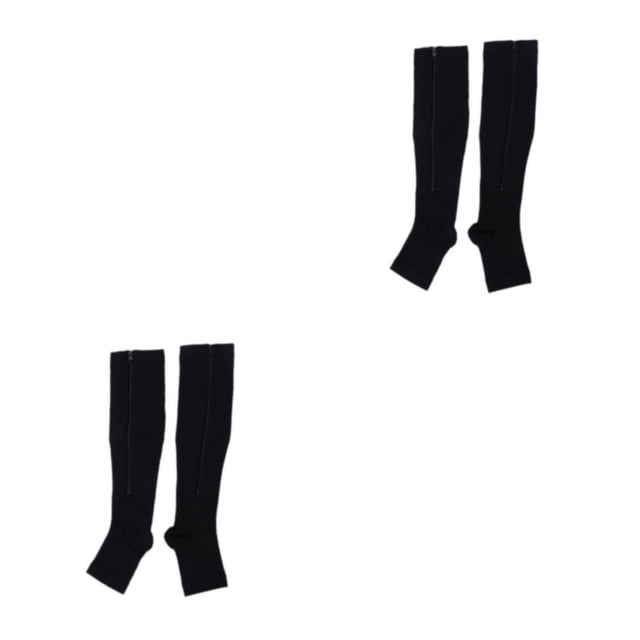Maytalsory Chaussettes de Compression Respirantes à Fermeture Éclair Performance avec Confort Maximal Noir P/M 2Ensemble