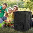thumbnail image 2 of Outsunny Garden Compost Bin Large Outdoor Compost Container 80 Gallon Fast Creation of Fertile Soil Aerating Compost Box, Easy Assembly, Black, 2 of 10