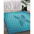 thumbnail image 3 of Ahgly Company Machine Washable Indoor Rectangle Transitional Dark Cyan Green Area Rugs, 5' x 8', 3 of 7