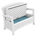 thumbnail image 4 of Suncast Elements BMWB5000W Resin Wicker Design Loveseat with Storage, White, 4 of 7