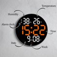 thumbnail image 4 of yuksok Horloge Murale 10 Pouces Heure Semaine Date Température Humidité Affichage Ronde Numérique LED Orange, 4 of 9