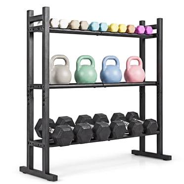 Costway 3-Tier Dumbbell Rack, 529LB Capacity Heavy-Duty Adjustable Weight Rack Stand