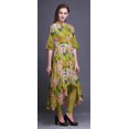 thumbnail image 3 of Bimba Feuilles Jaunes et Magnolia Floral Tenue Ethnique Indienne pour Femmes Anarkali Kurti Imprimée Robe Asymétrique-Moyen, 3 of 5