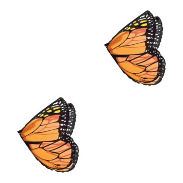 Shengyu Cape à Ailes pour Enfants avec Papillons - Bon Cadeau Bonne Décoration Châle à Ailes Facile à Porter orange 100*cm 2Ensemble