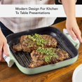 thumbnail image 4 of Meyer Canada KitchenAid 11-Inch Enameled Cast Iron Grill Pan Pistachio, 4 of 5