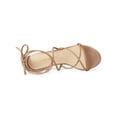 thumbnail image 4 of BLISSFUL STEP Women's Shoes Open Toe Lace Up Block Heel Strappy Heels Nude 10, 4 of 8